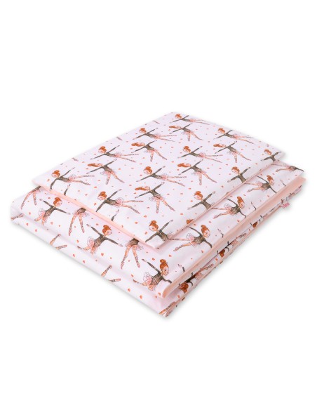 Baby cotton bedding set 2-pcs 135x100 cm - ballerinas pink