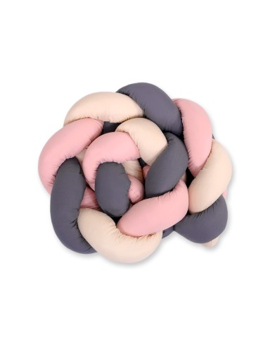 Knot bumper- beige-anthracite-pastel pink