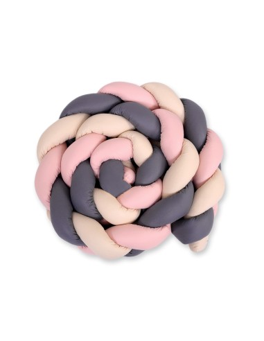 Knot bumper XXL- beige-anthracite-pastel pink