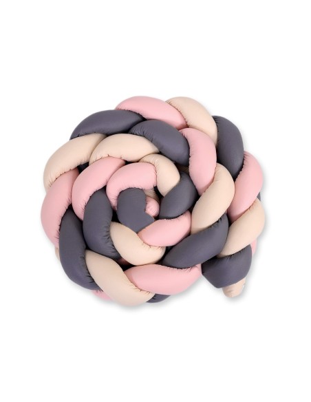 Knot bumper XXL- beige-anthracite-pastel pink