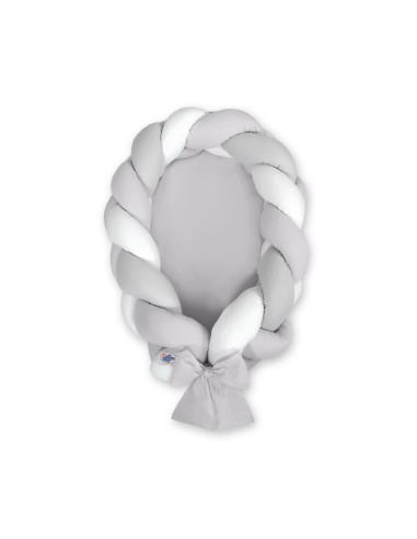 Braided baby nest 2 in 1 - white-gray