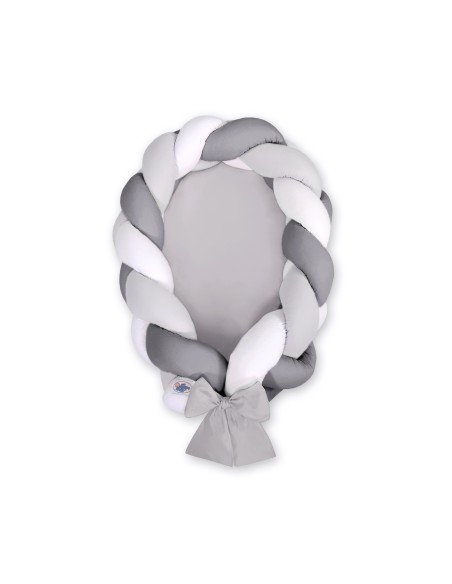 Braided baby nest 2 in 1 - white-gray- anthracite