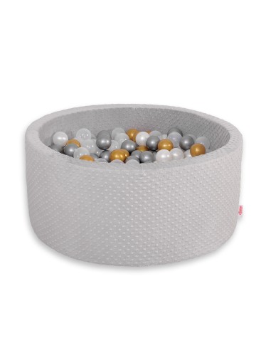 Ball-pit minky H-40 cm with balls 200pcs- gray