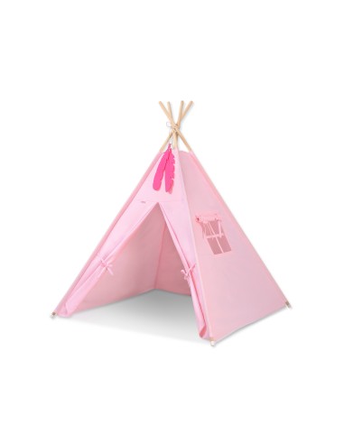 Teepee tent for kids + decorative feathers - pink