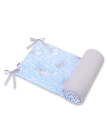 Universal double-sided bumper for cot - blue rabbits