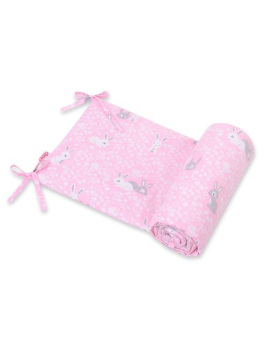 Universal bumper for cot - pink rabbits