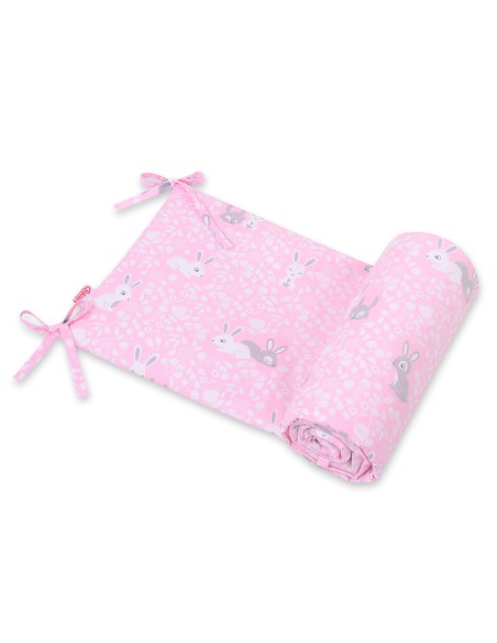 Universal bumper for cot - pink rabbits