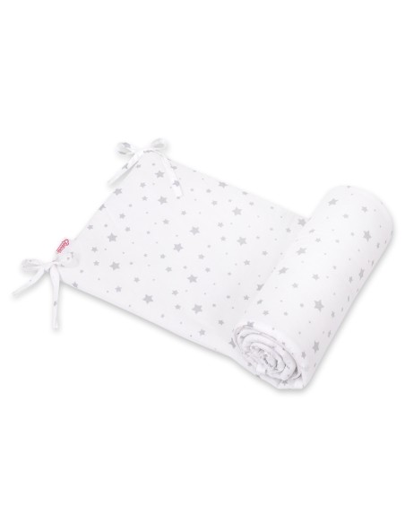 Universal bumper for cot - mini gray stars