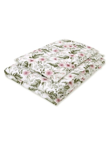 Baby cotton bedding set 2-pcs - peony flower pink