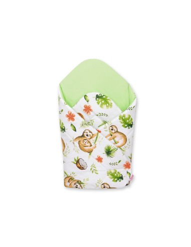 Baby nest with stiffening - sloths beige/green