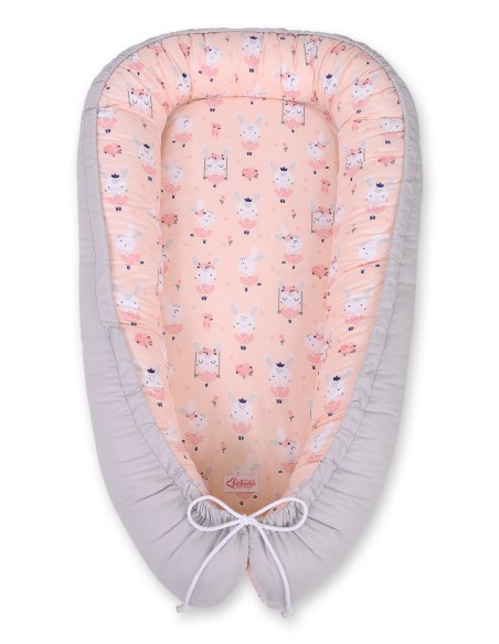 Baby nest double-sided Premium Cocoon for infants BOBONO- ballerinas pink