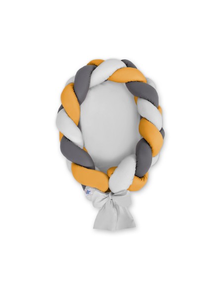 Braided baby nest 2 in 1 - gray-honey yellow-anthracite