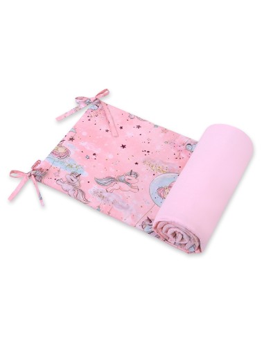 Universal bumper for cot - unicorn pink