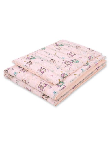 Baby cotton bedding set 2-pcs 120x90 cm - owls cream