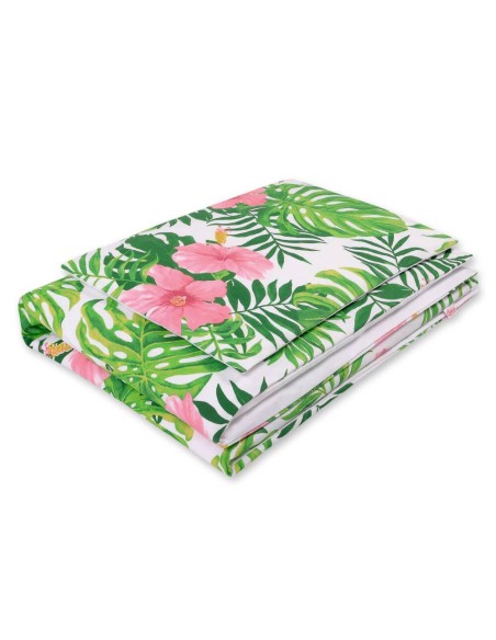 Baby cotton bedding set 2-pcs 120x90 cm - tropical flowers