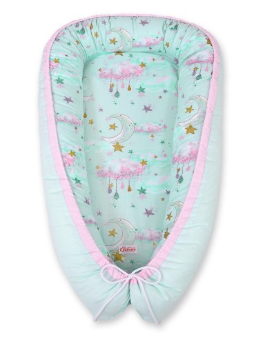 Baby nest double-sided Premium Cocoon for infants BOBONO- moons mint