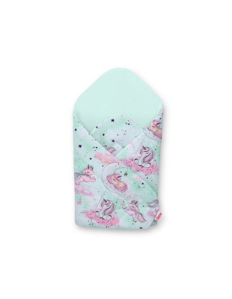 Baby nest with stiffening - unicorn mint/mint