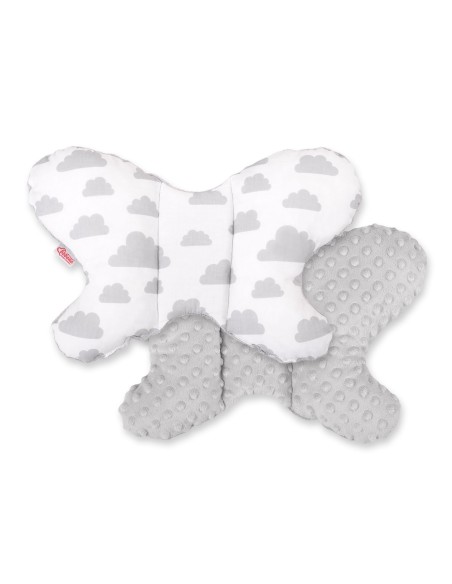 Double-sided anti shock cushion \"BUTTERFLY\" - clouds gray/gray