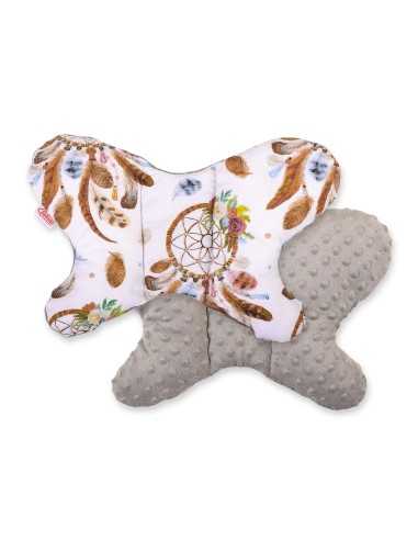 Double-sided anti shock cushion \"BUTTERFLY\" - dream catchers white