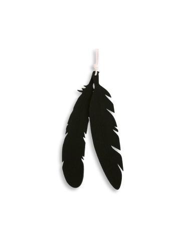 Decorative felt feathers 2pcs - black