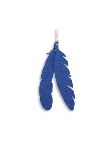 Decorative felt feathers 2pcs - blue