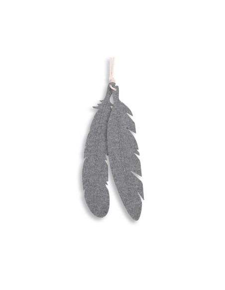 Decorative felt feathers 2pcs - gray