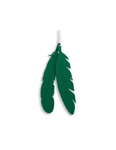 Decorative felt feathers 2pcs - green