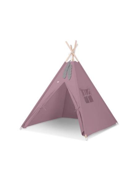 Teepee tent for kids + decorative feathers - pastel violet