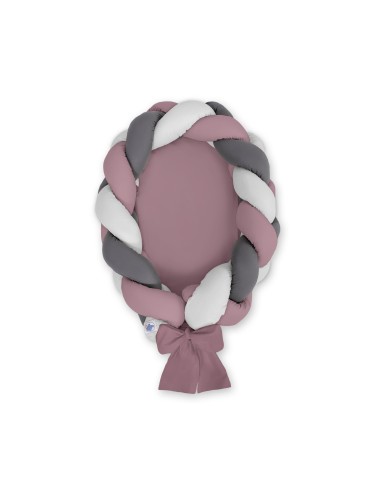 Braided baby nest 2 in 1 - pastel violet - gray - anthracite