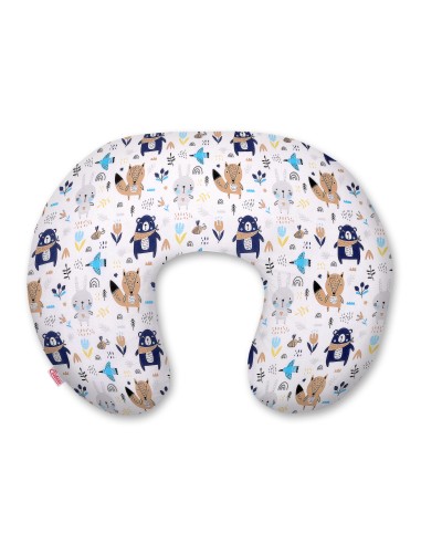 Feeding pillow - navy blue bears