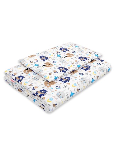 Bedding set 2-pcs with filling - navy blue teddy bears