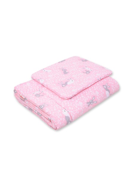 Bedding set 2-pcs 75x100cm NEWBORN - pink rabbits