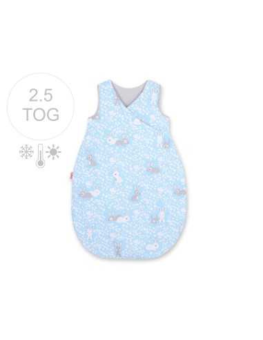 Sleeping bag 75 cm all-season with warming- blue rabbits