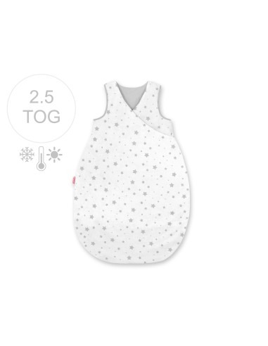 Sleeping bag 75 cm all-season with warming- mini gray stars