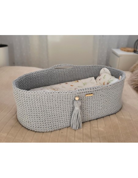 Moses basket BOHO Handmade - gray