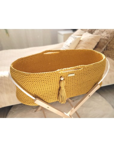 Moses basket BOHO Handmade - honey yellow