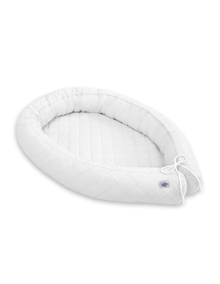 2-in-1 - Baby nest quilted - snake pillow bumper - white