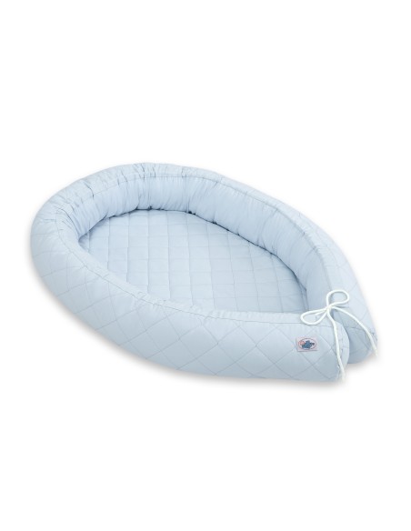 2-in-1 - Baby nest quilted - snake pillow bumper - blue