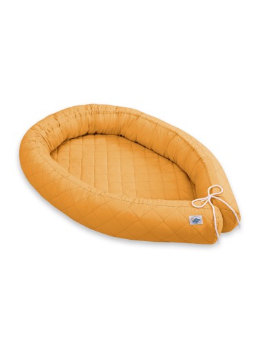 2-in-1 - Baby nest quilted - snake pillow bumper - honey yellow