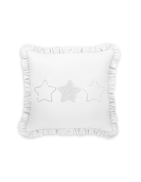 Decorative pillow with application - white