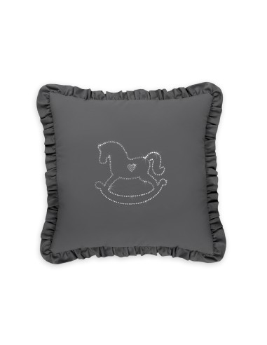 Decorative pillow with application - anthracite