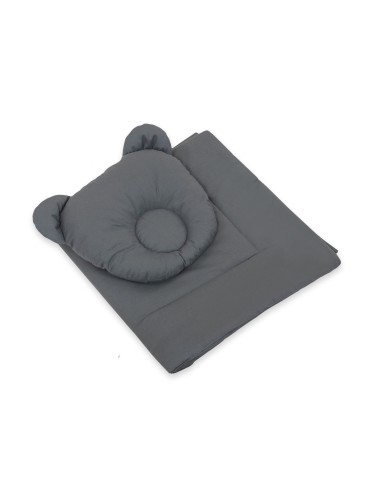 Blanket with pillow - 2pcs set - anthracite