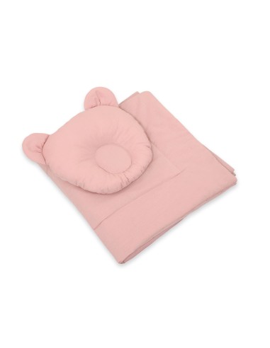 Blanket with pillow - 2pcs set - pastel pink