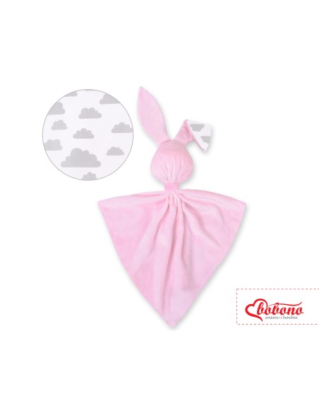 Cuddly rabbit double-sided - clouds gray/pink