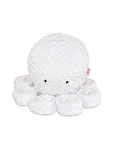 Cuddly octopus big - white - polka dot minky