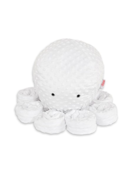 Cuddly octopus big - white - polka dot minky