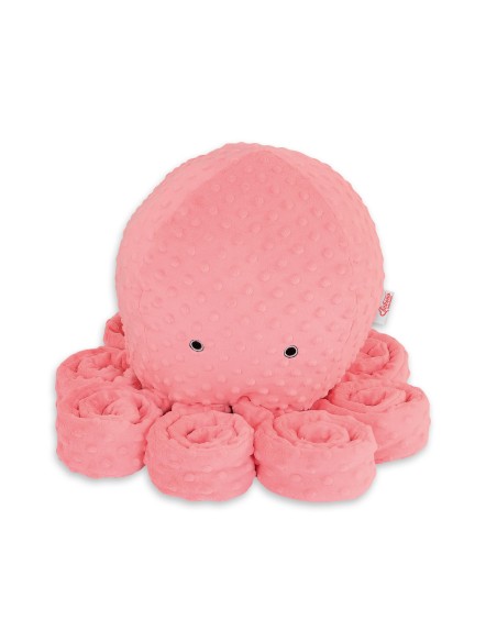 Cuddly octopus big - coral - polka dot minky