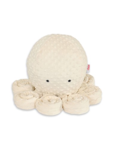 Cuddly octopus big - cream - polka dot minky