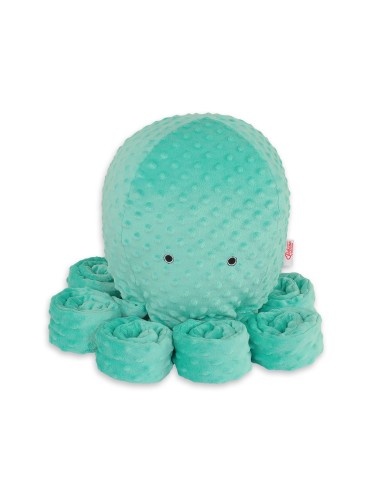 Cuddly octopus big - Mint - polka dot minky