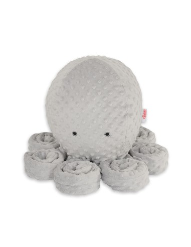 Cuddly octopus big - gray - polka dot minky